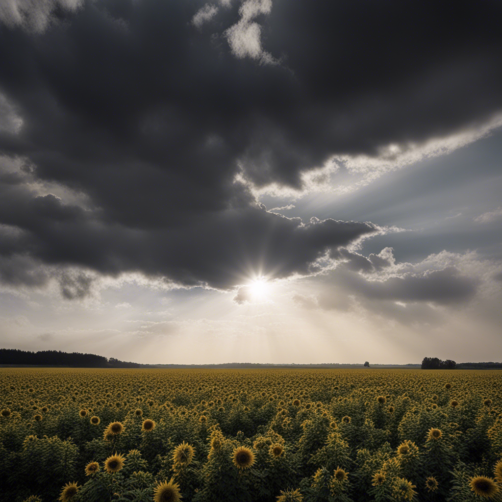 Schwarze Wolke verschwindet, Sonne scheint.